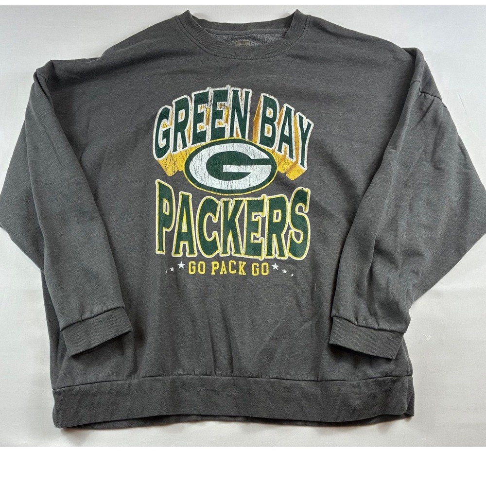 Gameday Couture Green Bay Packers Sweatshirt Women XXL Gray Crewneck NFL Pullove